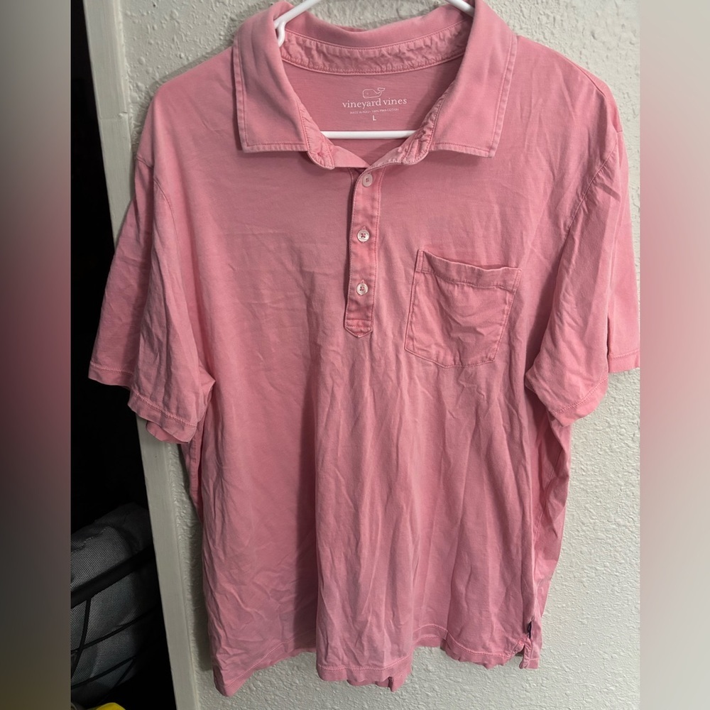 Vineyard Vines Classic Pink Polo Shirt Size Large